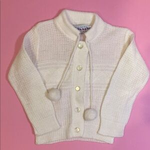 Cozy White Knit Cardigan for Babies